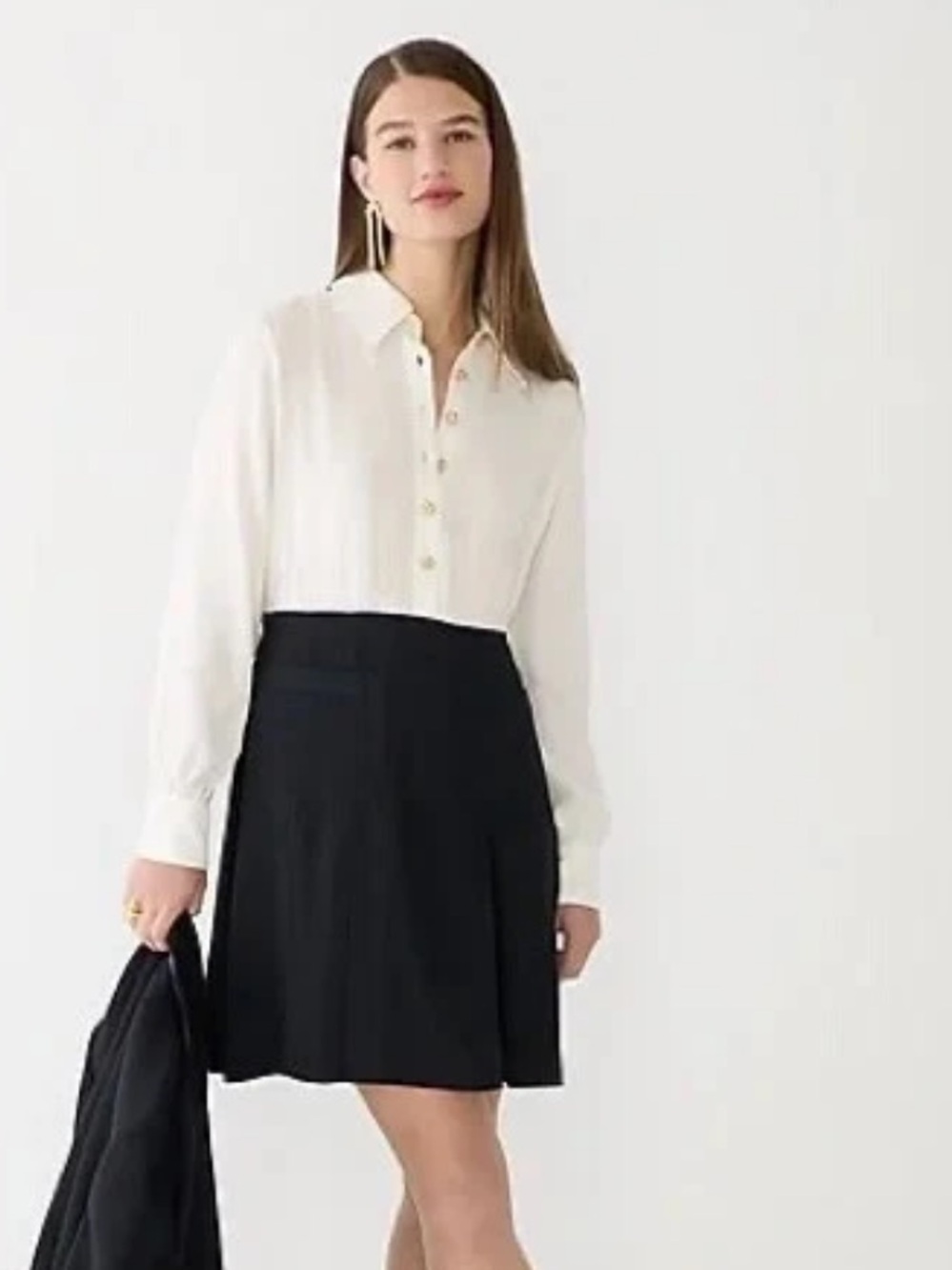 J. Crew Button-front crepe shirt-dress size 10